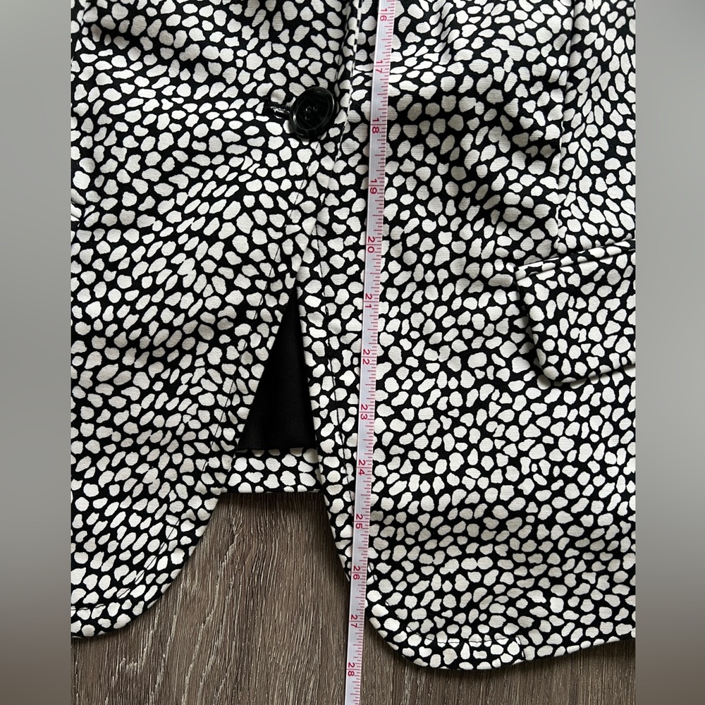 Lane Bryant Modernist Blazer Size 14 Black White Print Cotton Stretch Jacket - Picture 13 of 13